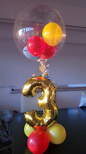 globo burbuja y número